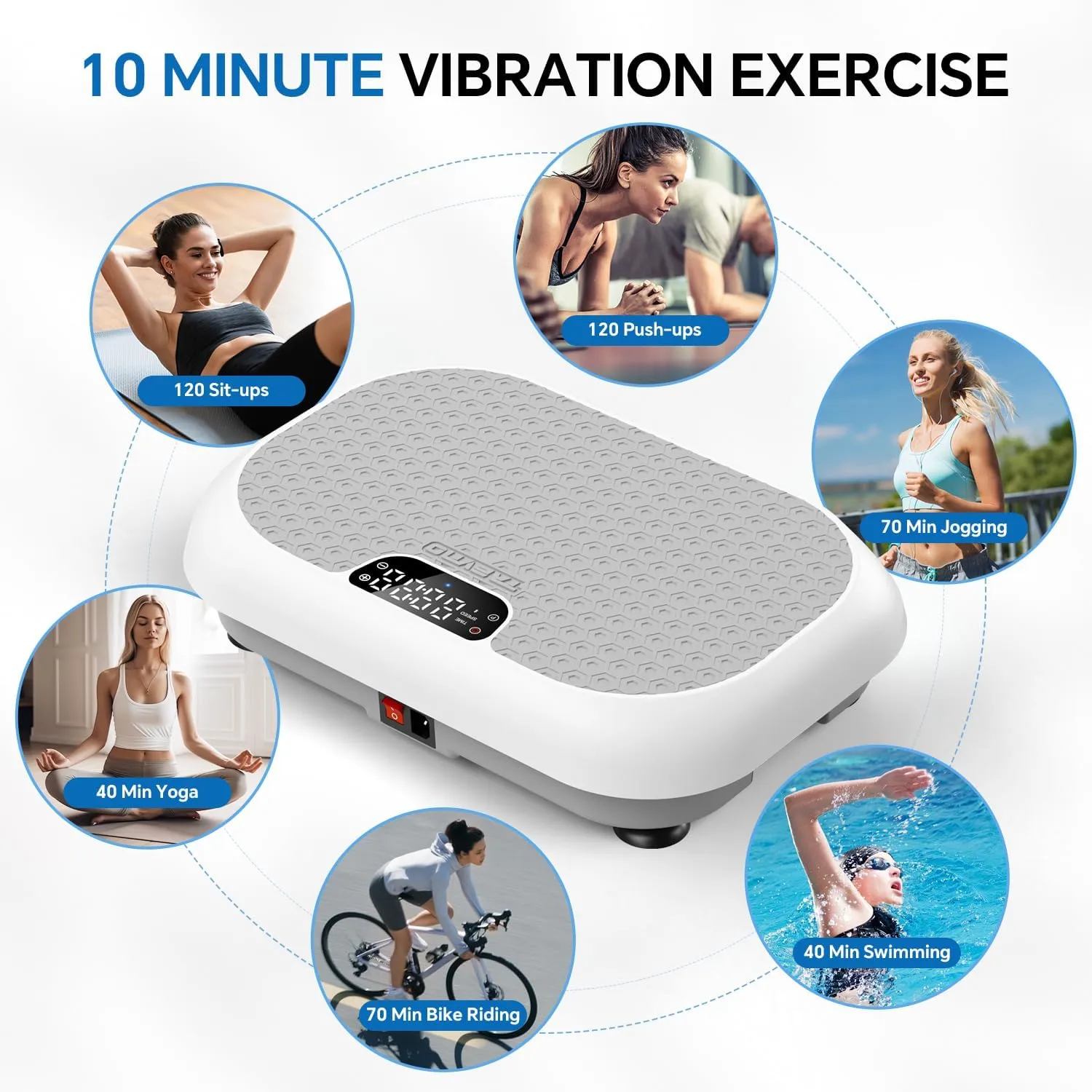 Vibration Plate Exercise Machine Weight Loss, Full Body Shaker Workout Vibration Plates Lymphatic Drainage, Stand Shake Vibrating Plate for Women Men 450 Lbs Capacity Fitness Platform