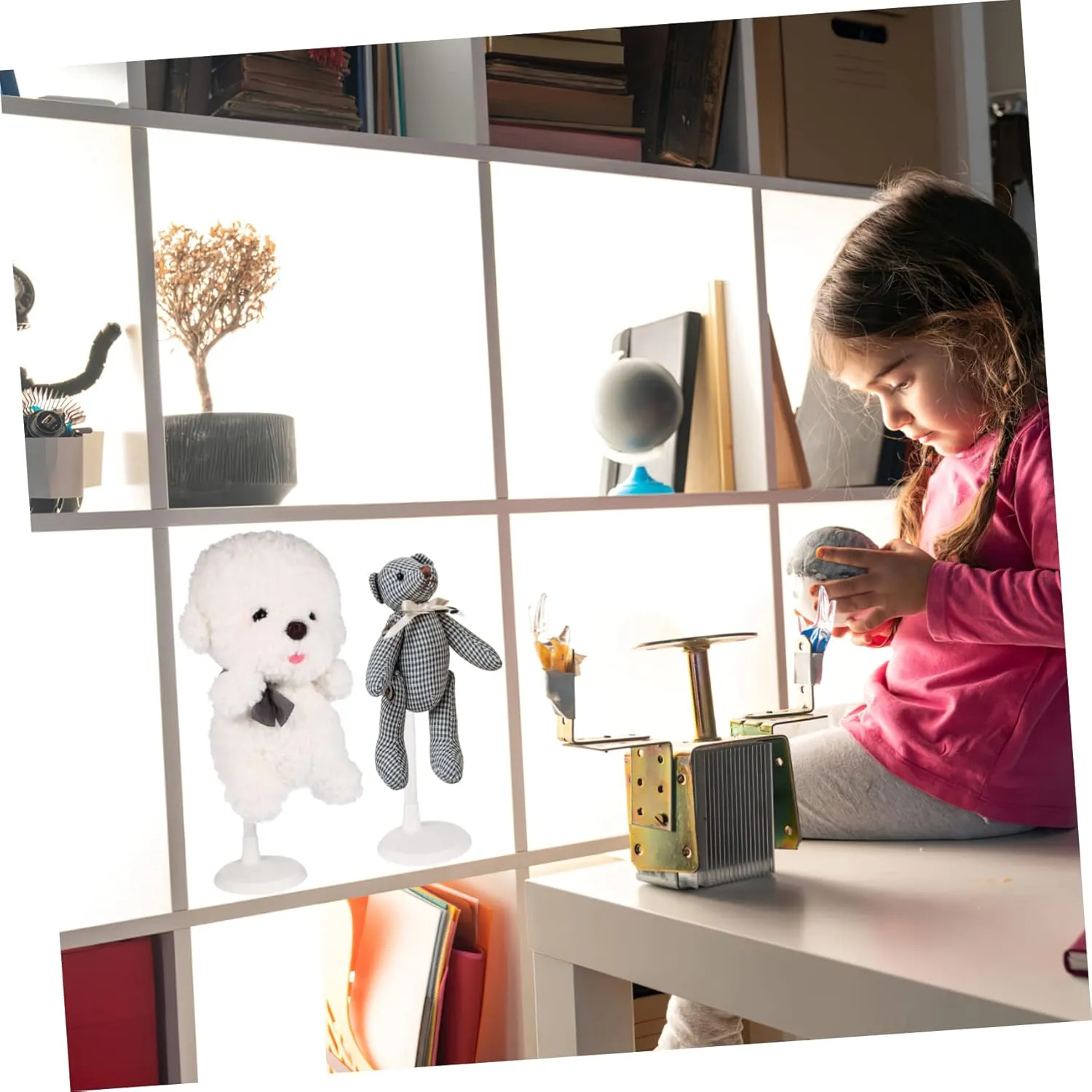 VICASKY 4pcs Doll Support Stands Action Figure Display Brackets for Home Shop Organization Easy Installation Doll Holders for Collectibles Models Figures