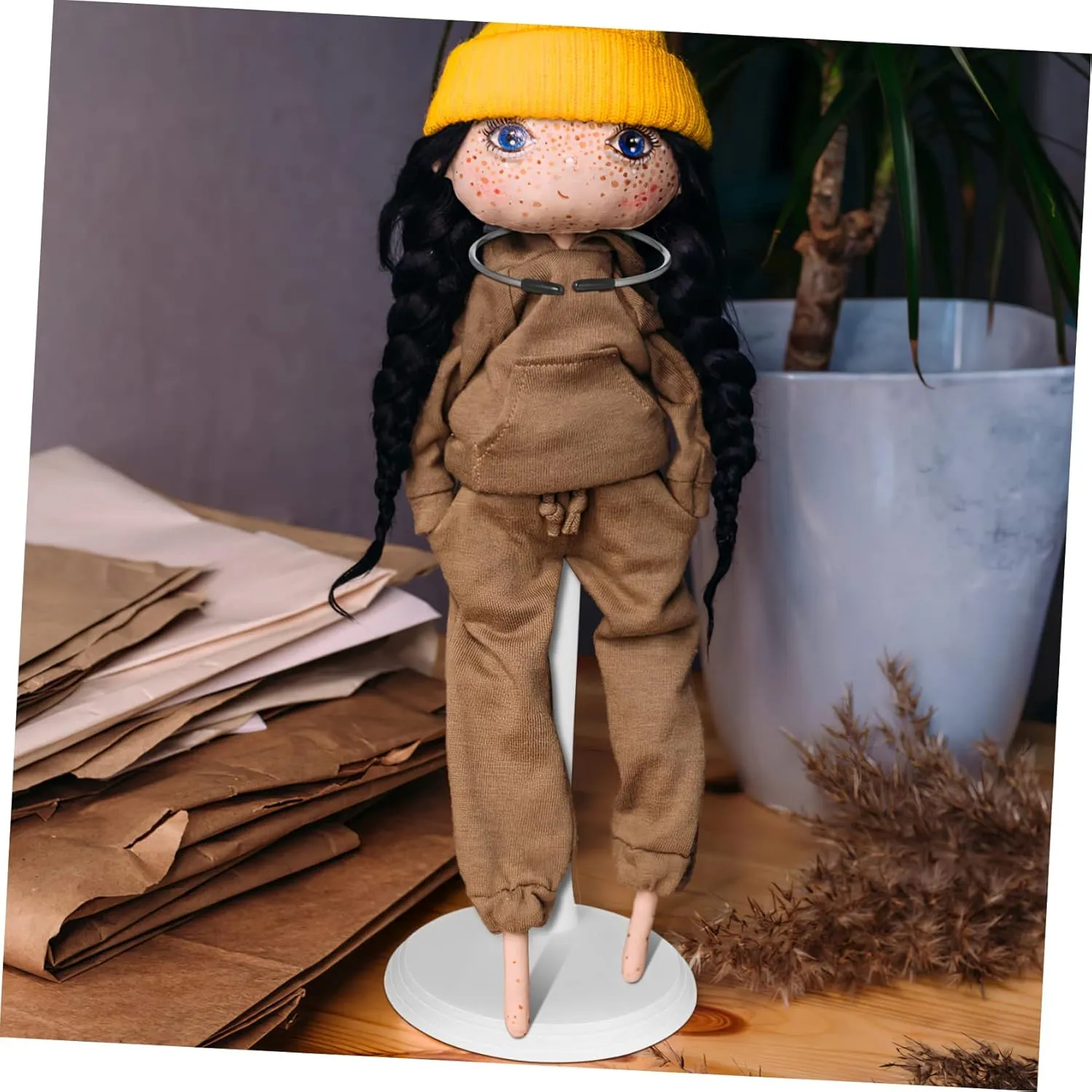 VICASKY 4pcs Doll Support Stands Action Figure Display Brackets for Home Shop Organization Easy Installation Doll Holders for Collectibles Models Figures