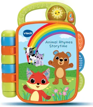 VTech Baby Animal Rhymes Storytime, Interactive Baby Book with 6 Wipe Clean Pages, Light-up Button, Songs & Melodies, Gift for Babies 9, 12, 18 Months  , English Version