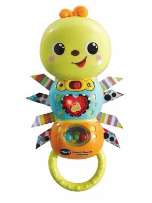 VTech Baby Shake & Sounds Caterpillar, Baby Interactive Toy for Sensory Play, Baby Musical Toy with Sounds, Songs and Phrases, for Babies Aged 3 to 18 Months, English Version