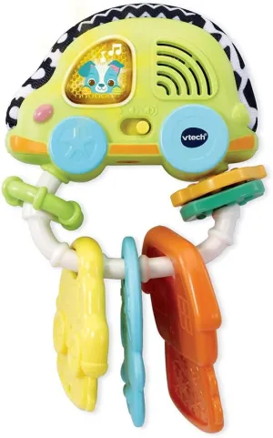 VTech - My Sensory Rattle with Magic Keys, Interactive Baby Rattle Made from Sustainable Materials, Toy, Car, Gift for Birth, Baby, from 3 Months - Contents in French