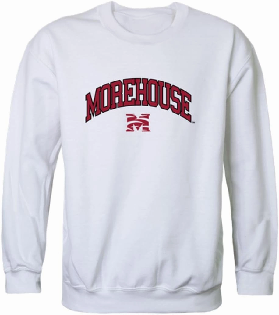 W Republic Morehouse Maroon Tigers Campus Crewneck Sweatshirt White Medium