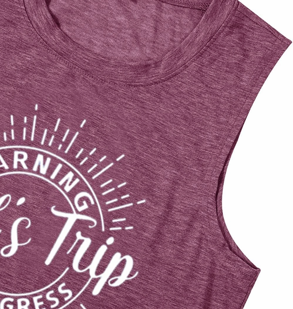 Warning Girls Trip in Progress T-Shirt Shirt Vacation Outfits for Women Holiday Shirts Girls Weekend Tee