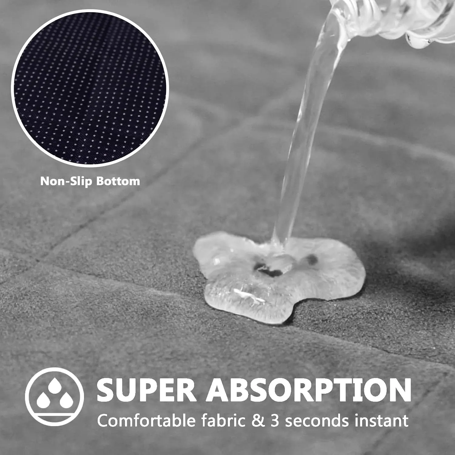 Washable Dog Pee Pads for Puppy, Guinea Pig Fleece Bedding, 24X18IN 2Pack, Waterproof Reusable & Super Absorbent Guinea Pig Cage Liner for Puppy, Dog, Small Animal, Rabbit, Bunny, Chinchilla