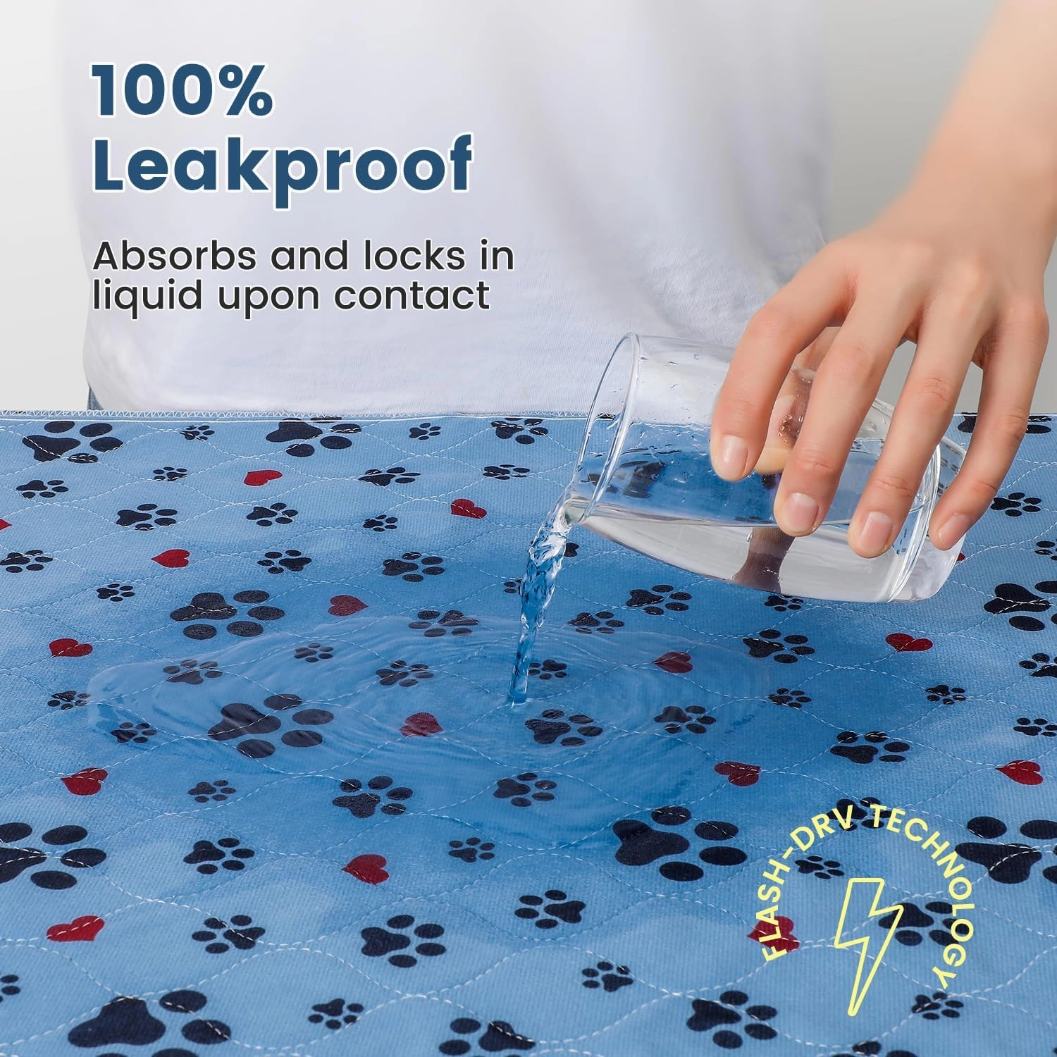 Washable Pee Pads for Dogs,4 Pack Extra Large 24"x36" Super Absorbent Reusable Puppy Pads,Non-Slip 100% Waterproof Dog Pee Pad,Pet Training Pads for Couch, Crate,Potty Training,Floor