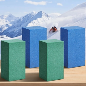 Watayo 4 Pcs Gummy Rubber Abrasive Stone- Edge Grinding Rubber Block Stone- Soft Snowboard Gummy Stone- Snowboard Ski Stone for Removing Rust and Burrs (Blue 60 Grit, Green 120 Grit)