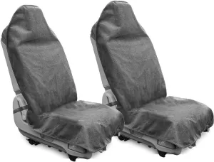 Waterproof Sweating Car Seat Cover for Post Gym Workout, Running, Swimming, Beach and Hiking, Universal Fit Non-Slip Bucket Seat Protector for Cars SUV Trucks, Machine Washable (2pcs Grey)