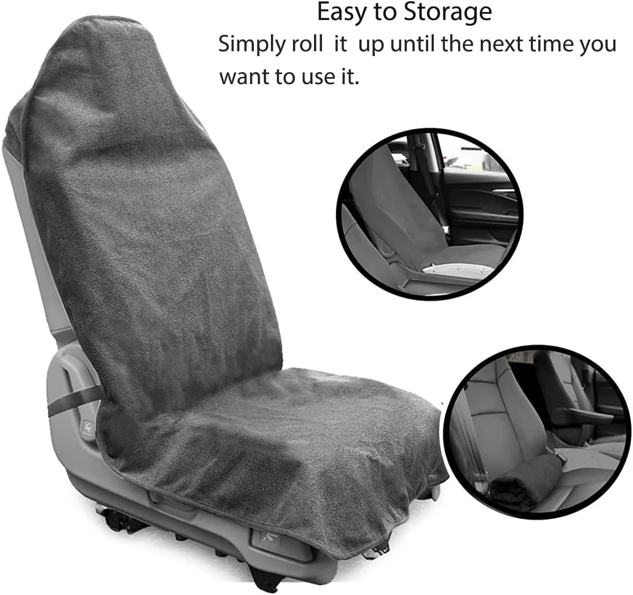 Waterproof Sweating Car Seat Cover for Post Gym Workout, Running, Swimming, Beach and Hiking, Universal Fit Non-Slip Bucket Seat Protector for Cars SUV Trucks, Machine Washable (2pcs Grey)