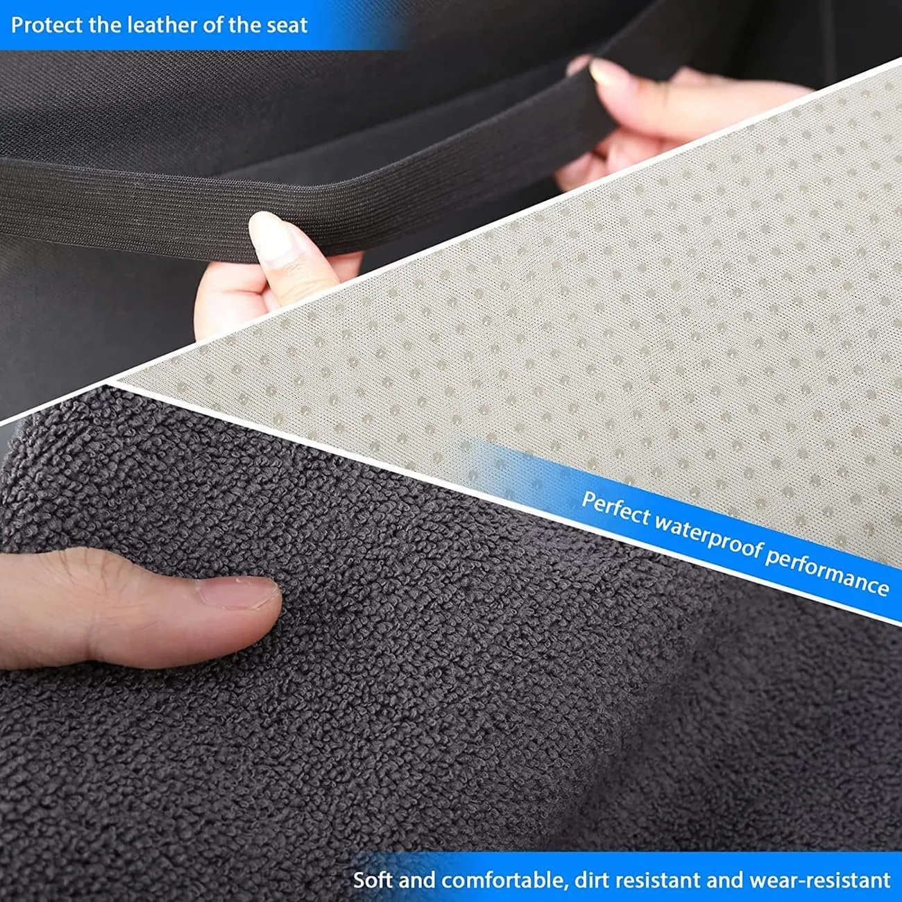 Waterproof Sweating Car Seat Cover for Post Gym Workout, Running, Swimming, Beach and Hiking, Universal Fit Non-Slip Bucket Seat Protector for Cars SUV Trucks, Machine Washable (2pcs Grey)