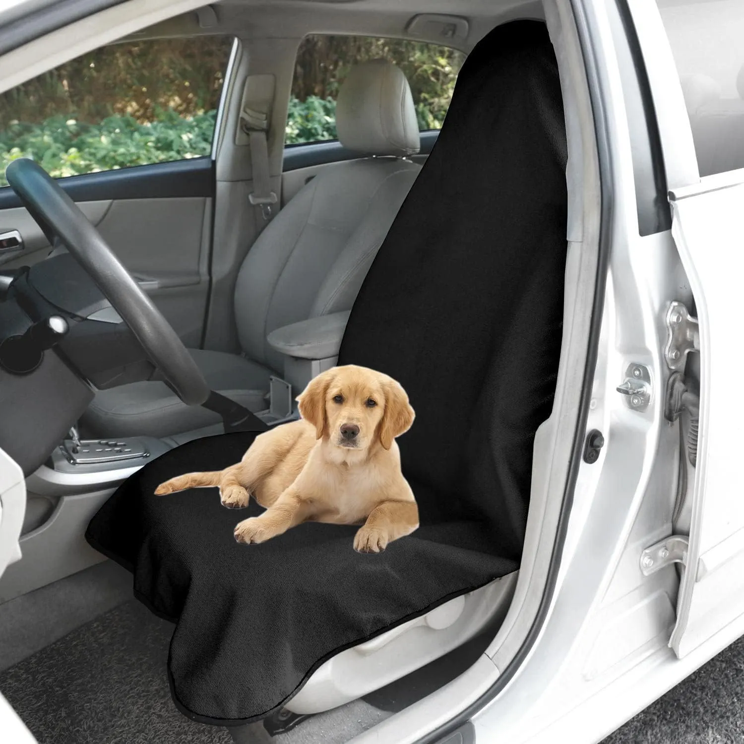 Waterproof Sweating Car Seat Cover for Post Gym Workout, Running, Swimming, Beach and Hiking, Universal Fit Non-Slip Bucket Seat Protector for Cars SUV Trucks, Machine Washable (2pcs Off-White)
