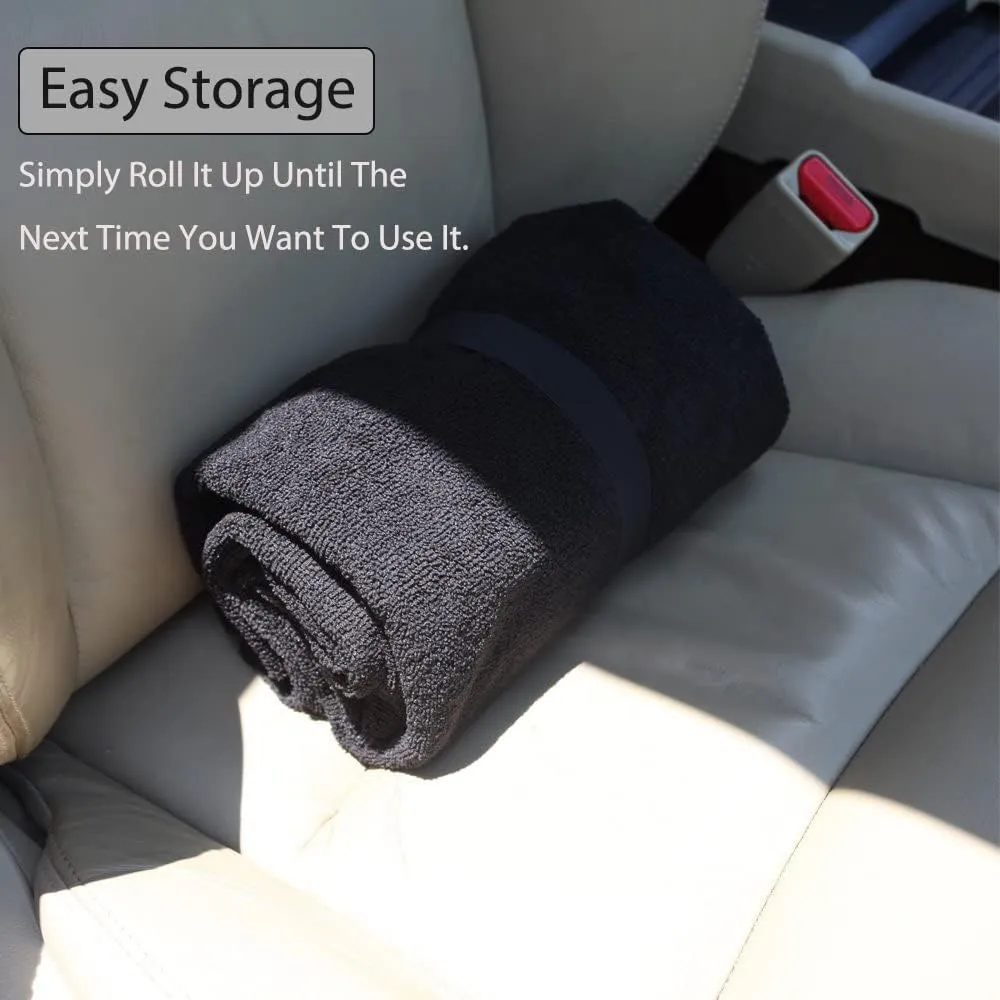 Waterproof Sweating Car Seat Cover for Post Gym Workout, Running, Swimming, Beach and Hiking, Universal Fit Non-Slip Bucket Seat Protector for Cars SUV Trucks, Machine Washable (2pcs Off-White)