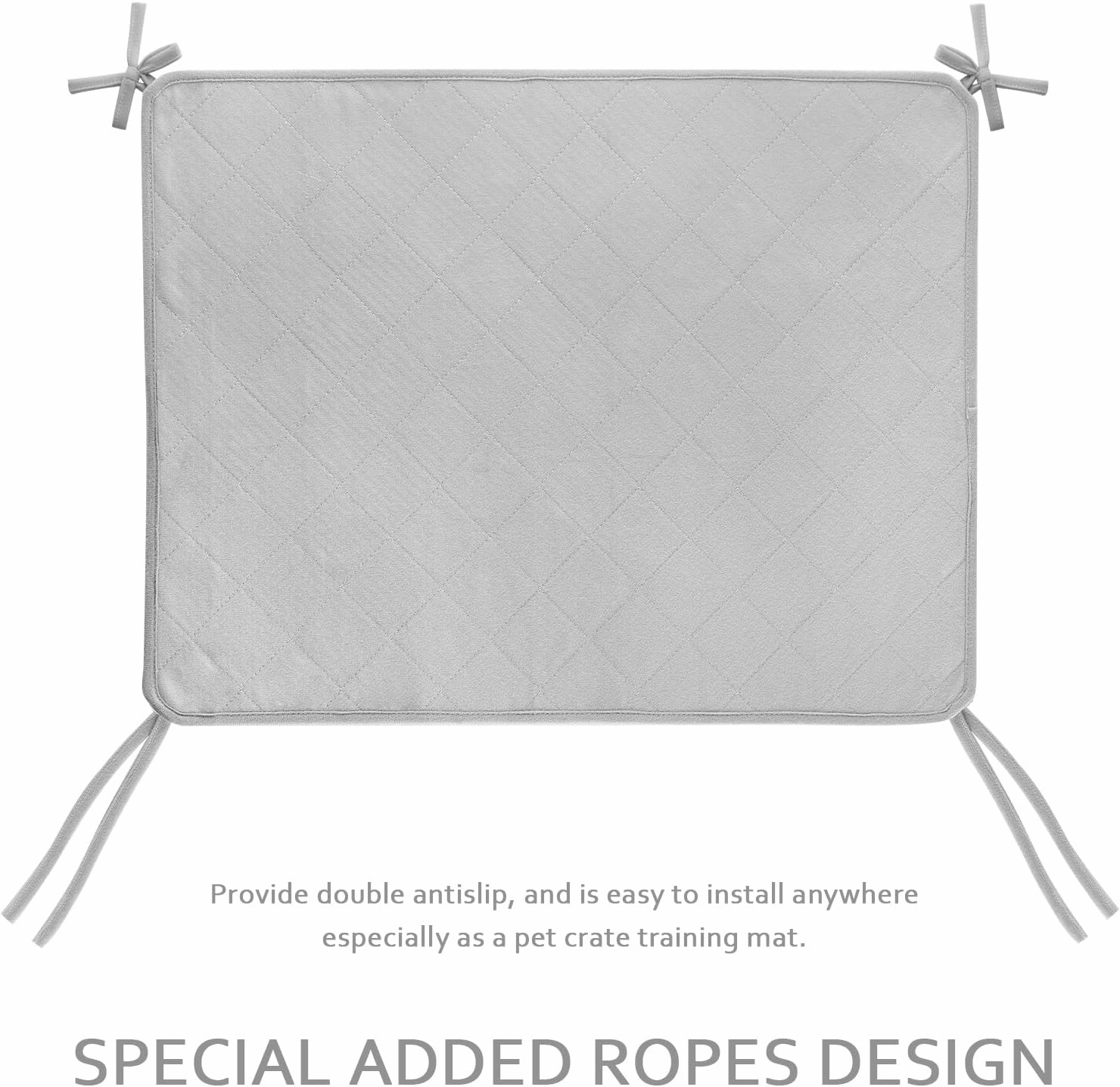 Waterproof Dog Crate Mat with Rope 2 Pack (36’’X23’’), Washable Pee Pads for Dogs, Non-Slip Training Pads for Dogs, Fits 36 Inch Dog Crate