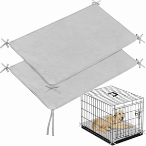 Waterproof Dog Crate Mat with Rope 2 Pack (36’’X23’’), Washable Pee Pads for Dogs, Non-Slip Training Pads for Dogs, Fits 36 Inch Dog Crate