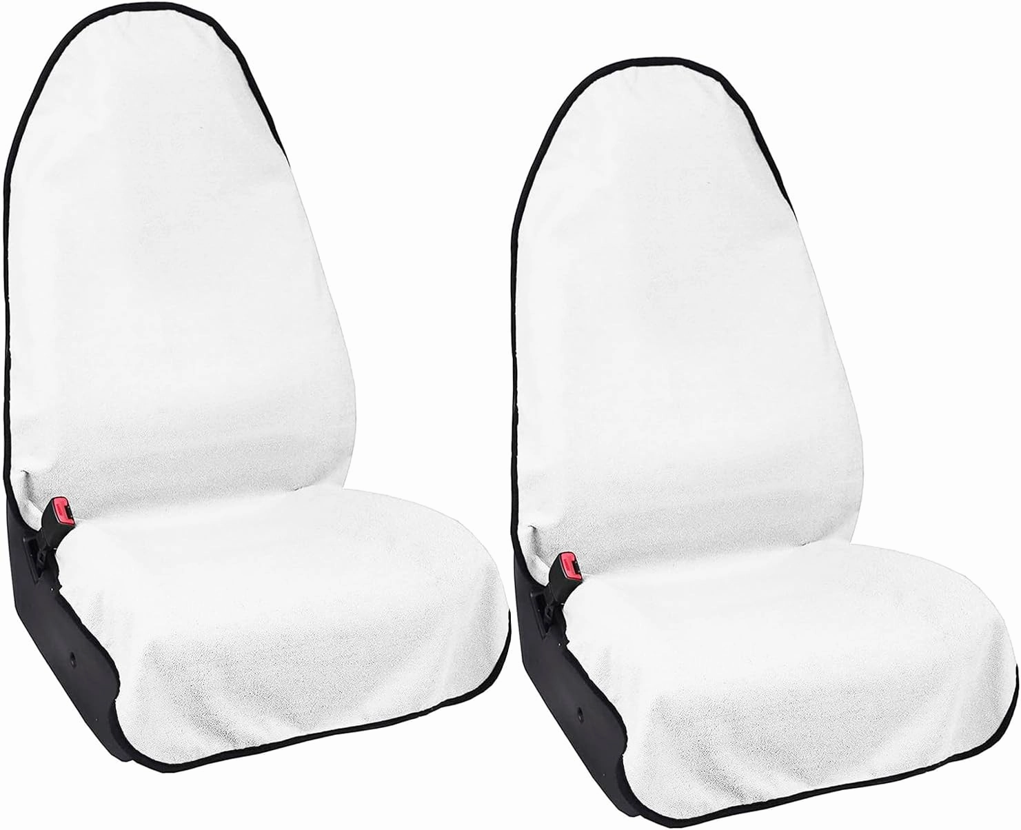 Waterproof Sweating Car Seat Cover for Post Gym Workout, Running, Swimming, Beach and Hiking, Universal Fit Non-Slip Bucket Seat Protector for Cars SUV Trucks, Machine Washable (2pcs White)