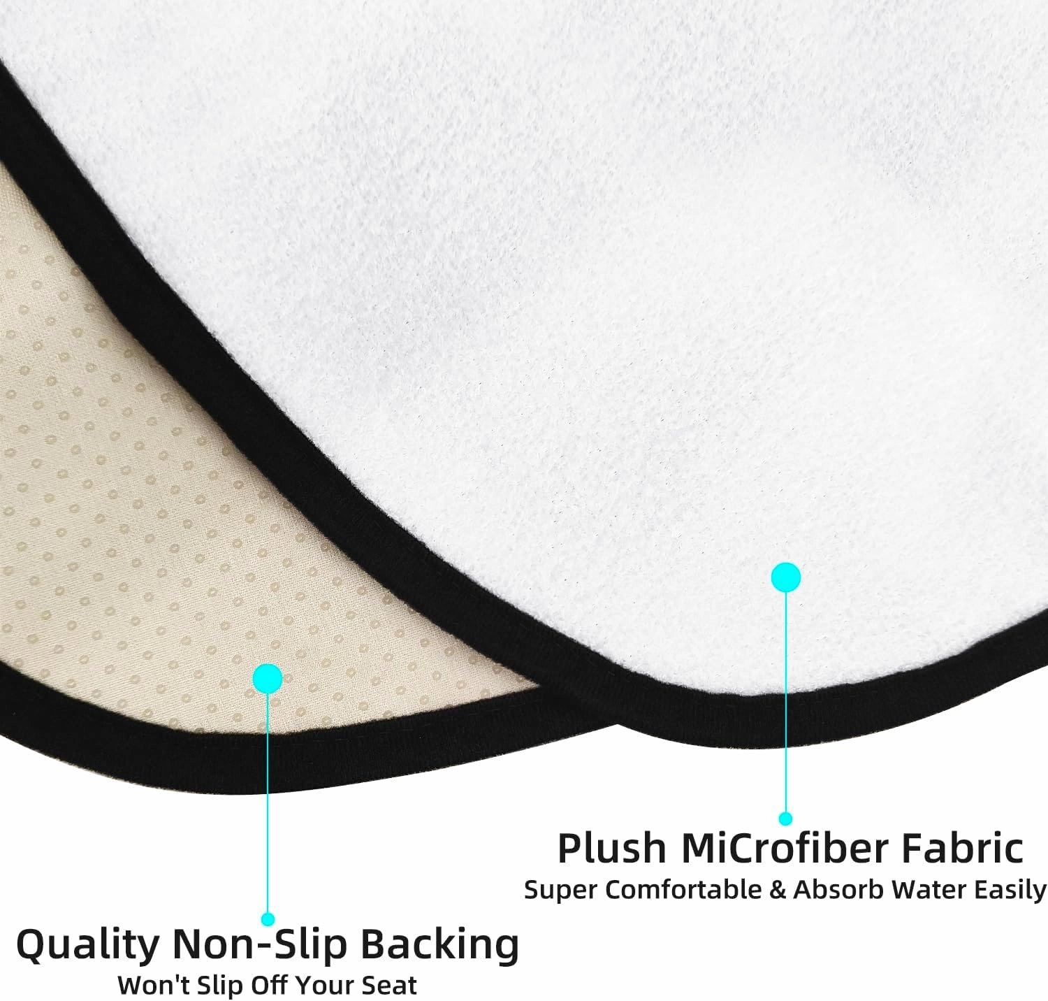 Waterproof Sweating Car Seat Cover for Post Gym Workout, Running, Swimming, Beach and Hiking, Universal Fit Non-Slip Bucket Seat Protector for Cars SUV Trucks, Machine Washable (2pcs White)