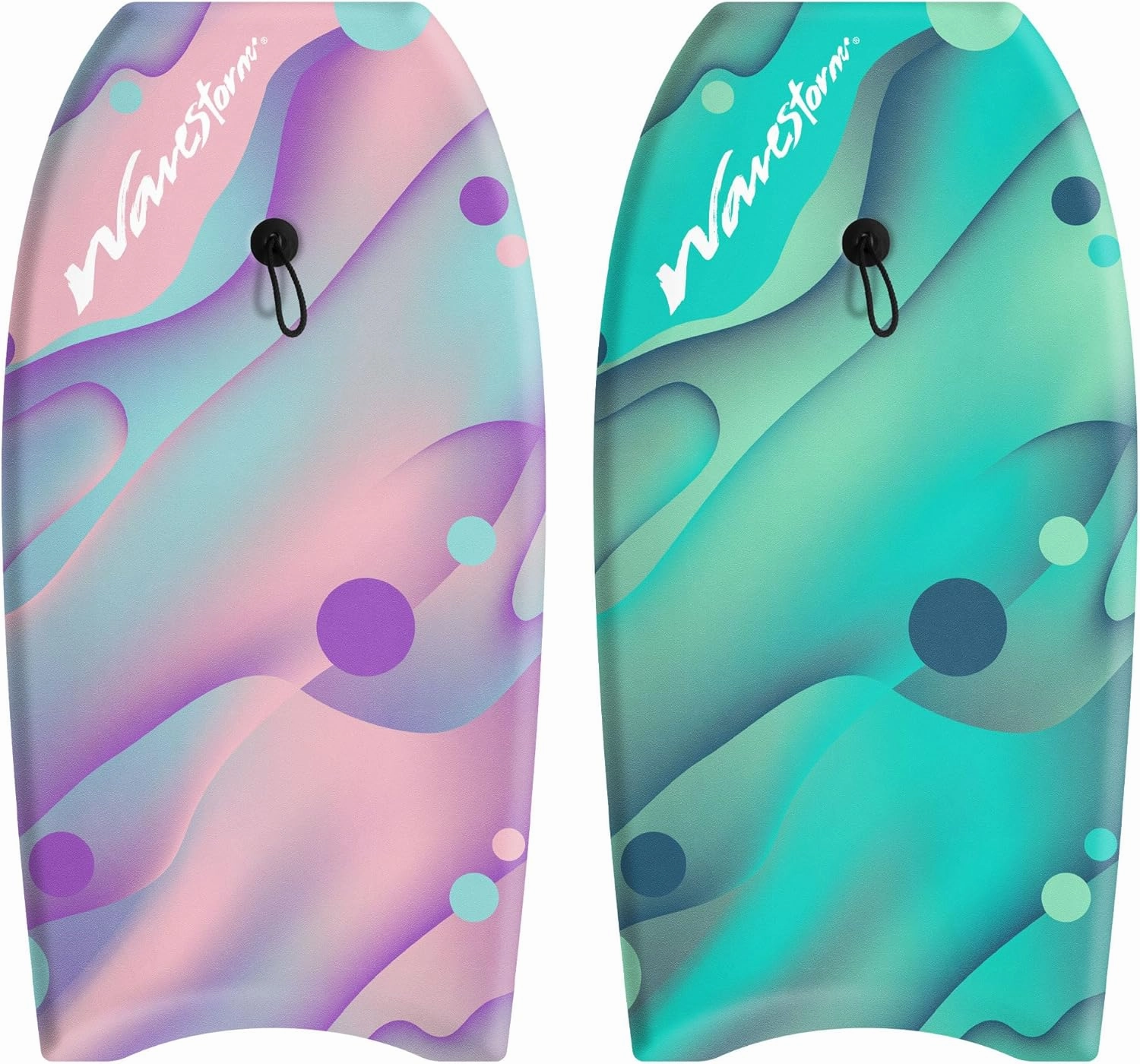 Wavestorm 36in Bodyboard 2-Pack | Graphic top Deck with high Density Slick Bottom | for Kids and Adults | Foam Construction with Accessories | Includes Basic Leash