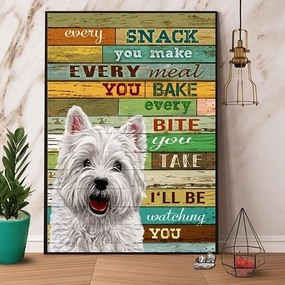 Westie I‘Ll Be Watching You Jigsaw Puzzles, Westie and Slippers Dog Wooden Puzzles for Adults 500 Piece Kids Puzzles Toys Gift Family Games Wall Art Decoration Colorful Puzzle