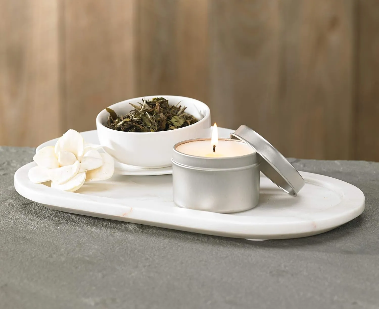Westin White Tea Candle in a Tin - Hand-Poured, Soy Candle in Tin - Signature White Tea Scent - 4 oz. - Set of 3
