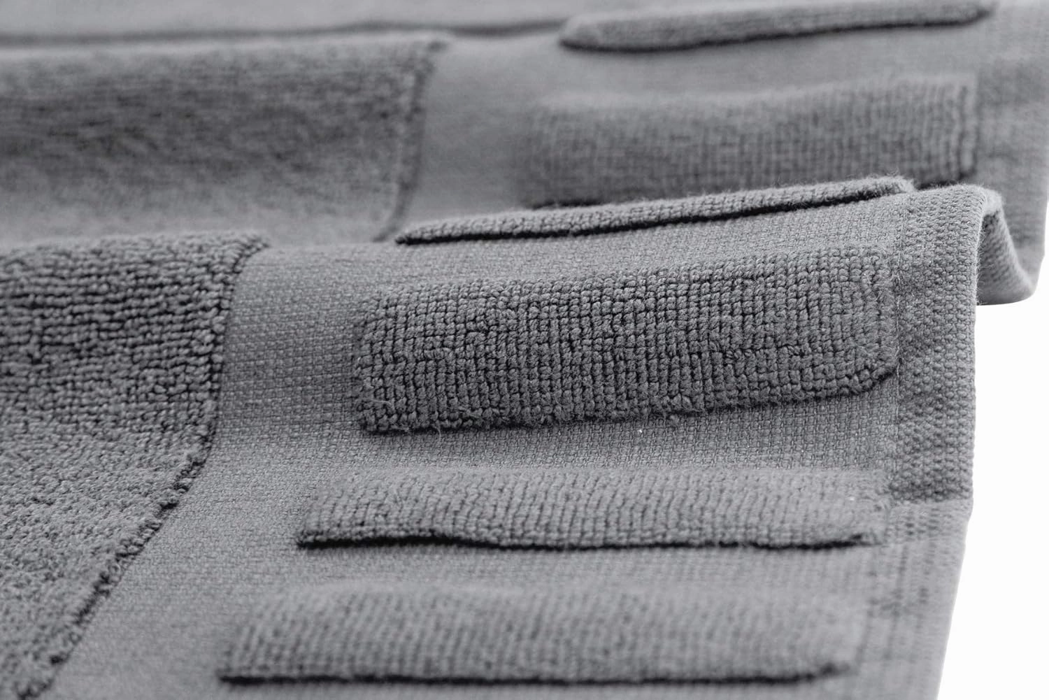 White Classic Luxury Bath Mat Floor Towel Set - Absorbent Cotton Hotel Spa Shower/Bathtub Mats [Not a Bathroom Rug] 22"x34" | 2 Pack | Gray/White