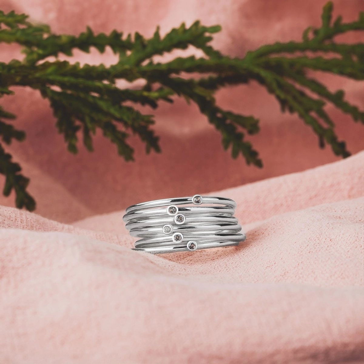 White Diamond Stacking Rings