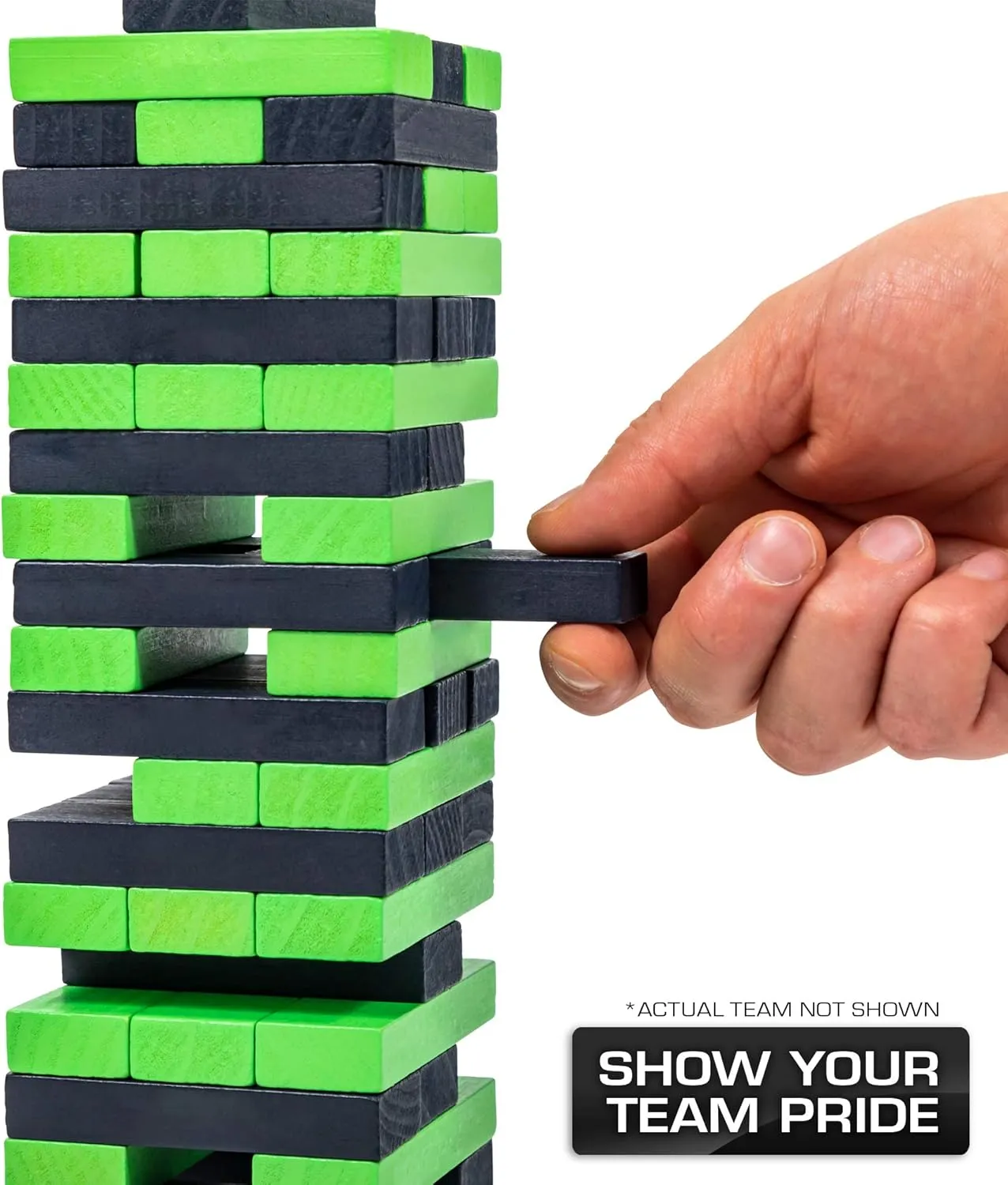 Wild Sports NCAA Pro Football Tabletop Stackers Block Game for College Football Fan, Dorm Game, Tailgate