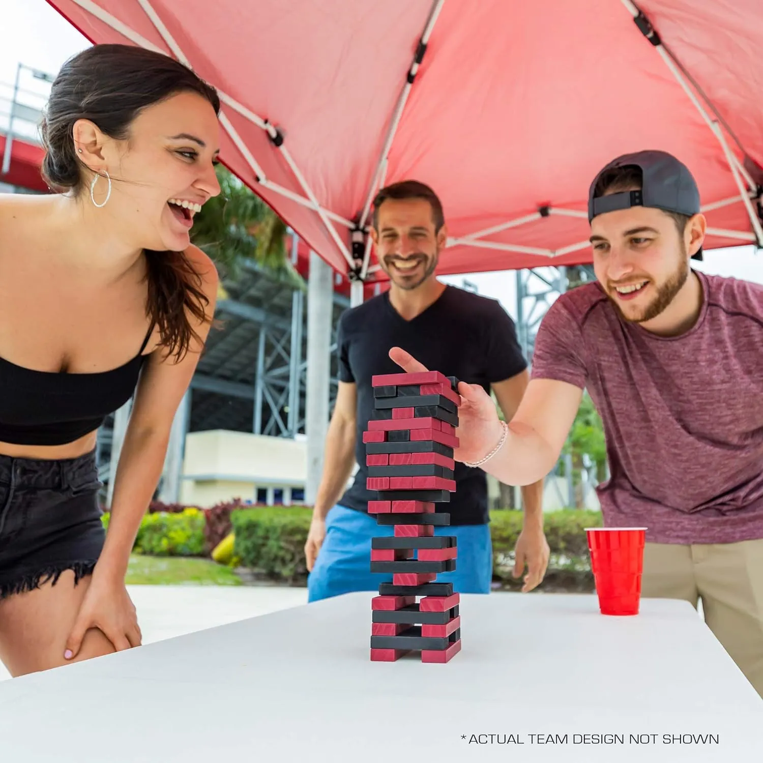 Wild Sports NCAA Pro Football Tabletop Stackers Block Game for College Football Fan, Dorm Game, Tailgate