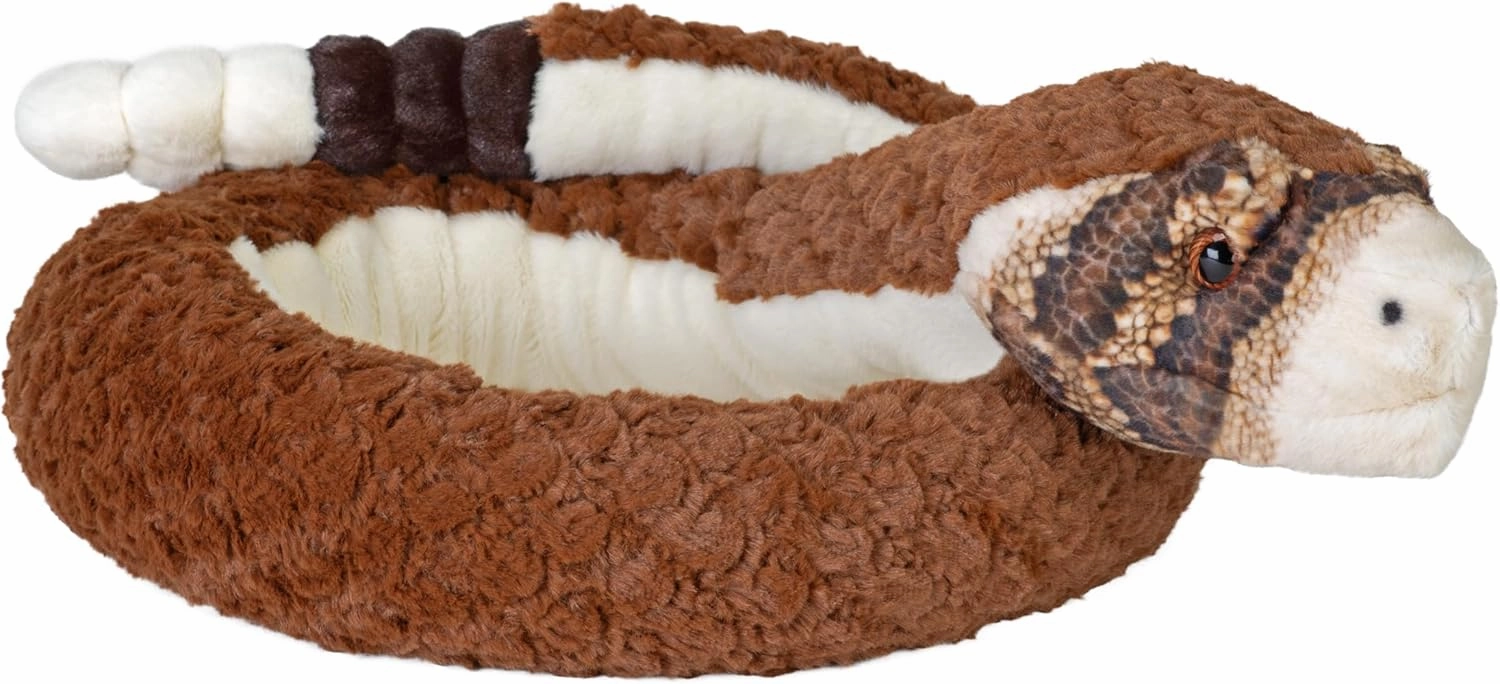 Wild Republic Snake Luxury Rattlesnake, Stuffed Animal, 54 inch, Plush Toy, Fill is Spun Recycled Water Bottles