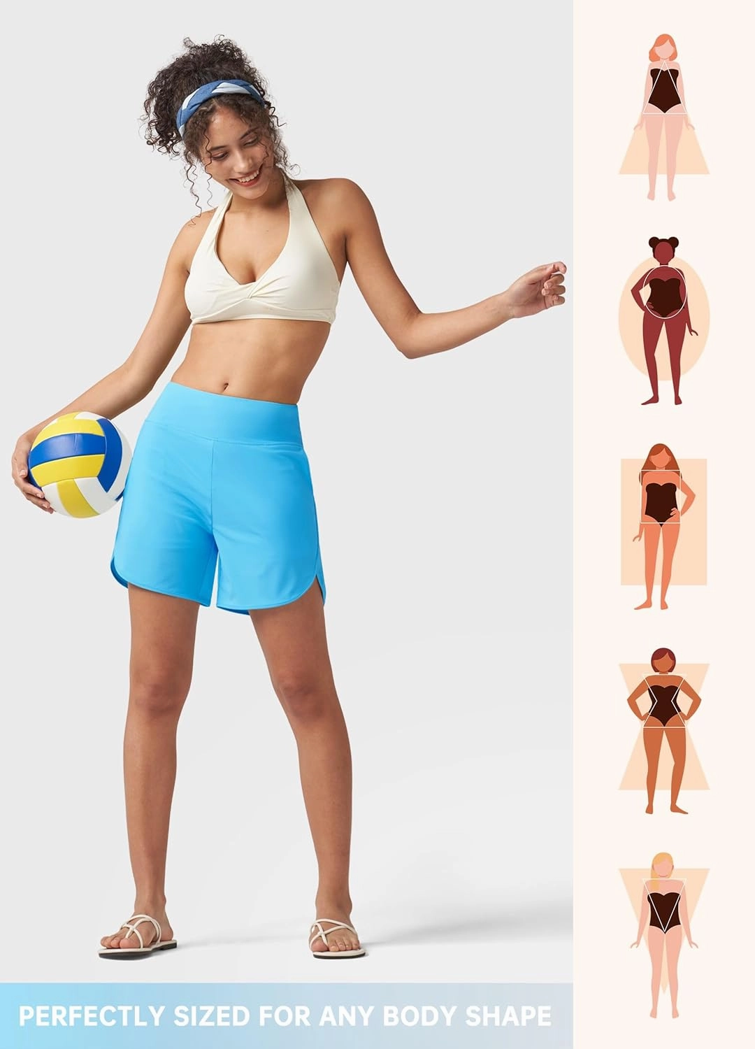 Willit Women's 5" Swim Shorts with Liner High Waisted Quick Dry Swimming Board Shorts with Pockets UPF 50 