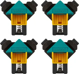 wolfcraft Project Set for Right-Angle Clamping I 8626000 I 4 x ES 22 Corner Clamps I Ideal mounting aid for screwing or Gluing at a 90° Angle