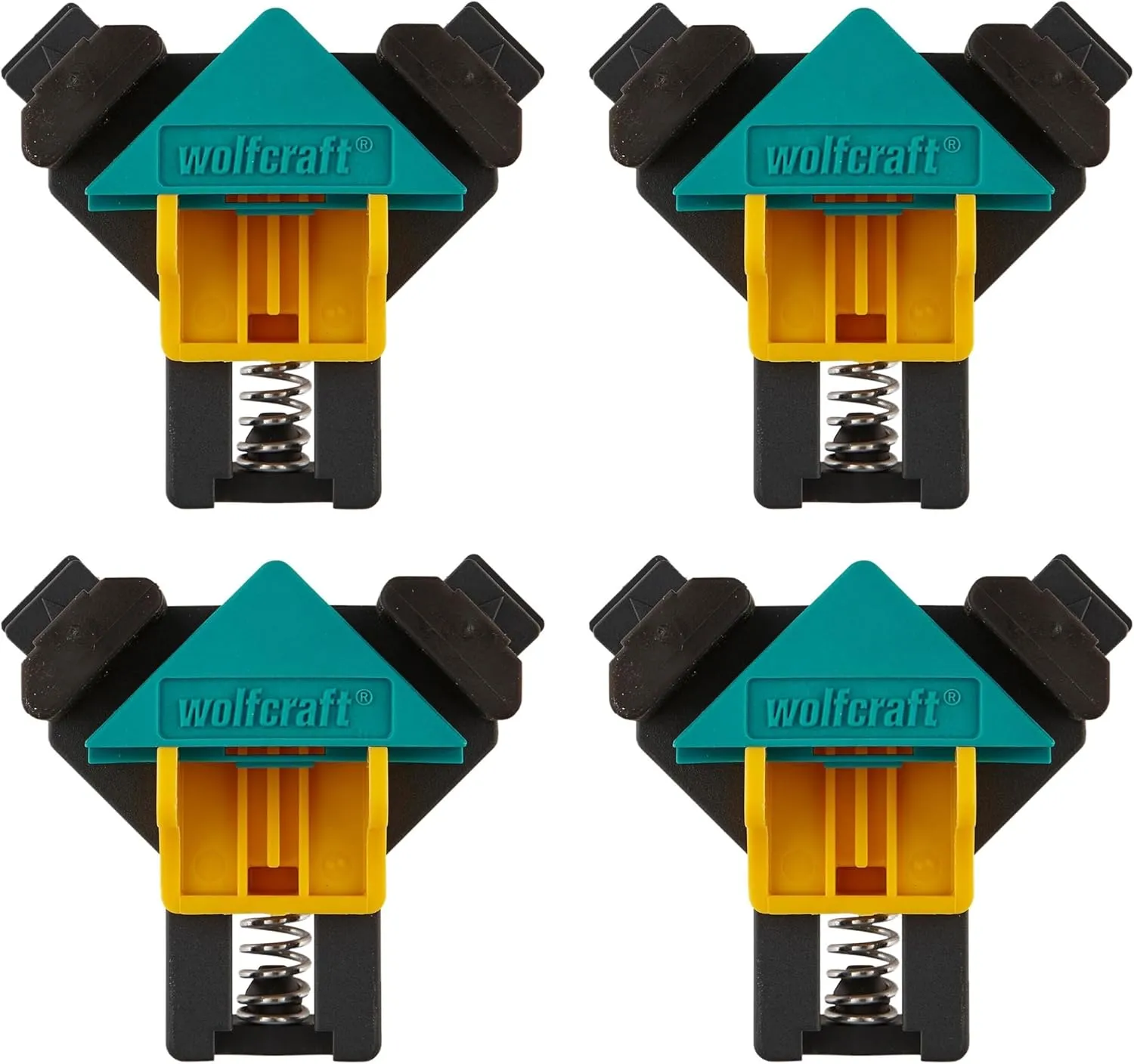 wolfcraft Project Set for Right-Angle Clamping I 8626000 I 4 x ES 22 Corner Clamps I Ideal mounting aid for screwing or Gluing at a 90° Angle
