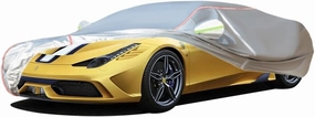 WOLWES Car Cover are Suitable for Ferrari 458 All-Weather Windproof, Snowproof, Rainproof, UV-Protected and Breathable All-Season Universal with Side Door Zip Oxford Cloth Car Cover (Color : White)
