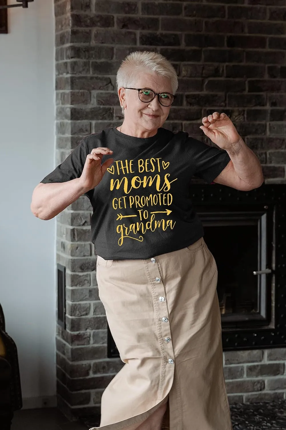 Women Best Moms Shirt Get Promoted to Grandma T Shirt Grandmother Gift Shirt Short Sleeve Casual Tee Top