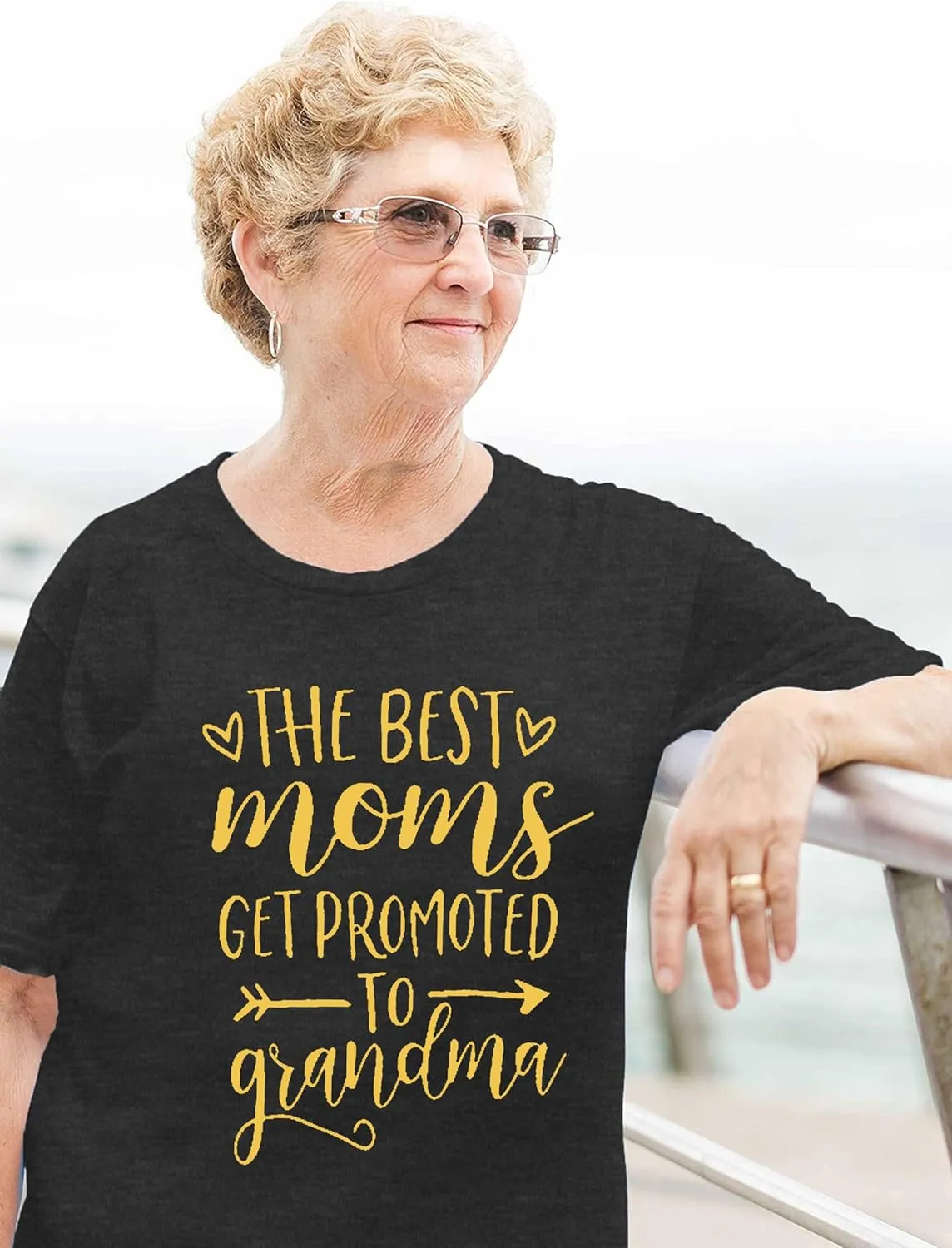 Women Best Moms Shirt Get Promoted to Grandma T Shirt Grandmother Gift Shirt Short Sleeve Casual Tee Top