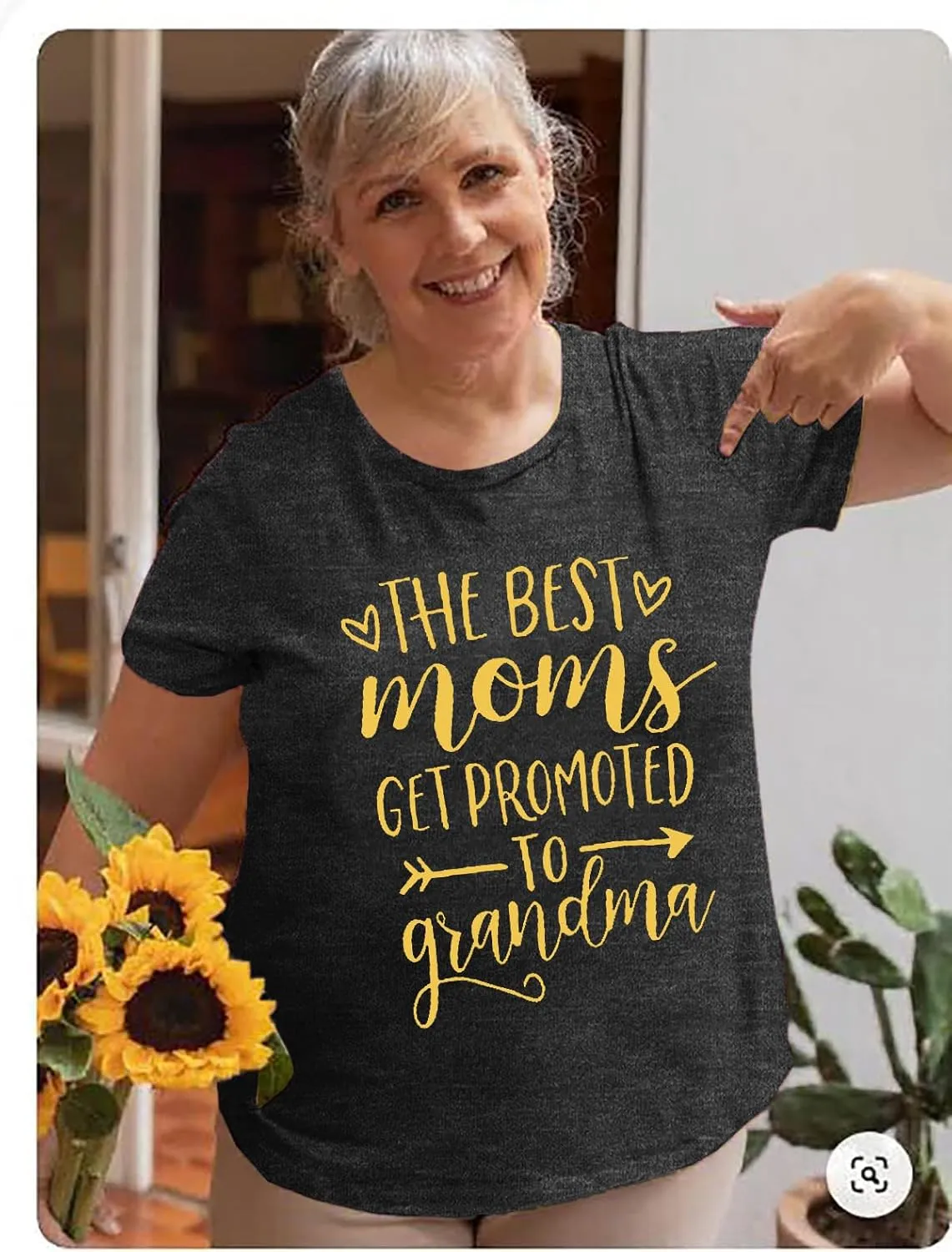 Women Best Moms Shirt Get Promoted to Grandma T Shirt Grandmother Gift Shirt Short Sleeve Casual Tee Top