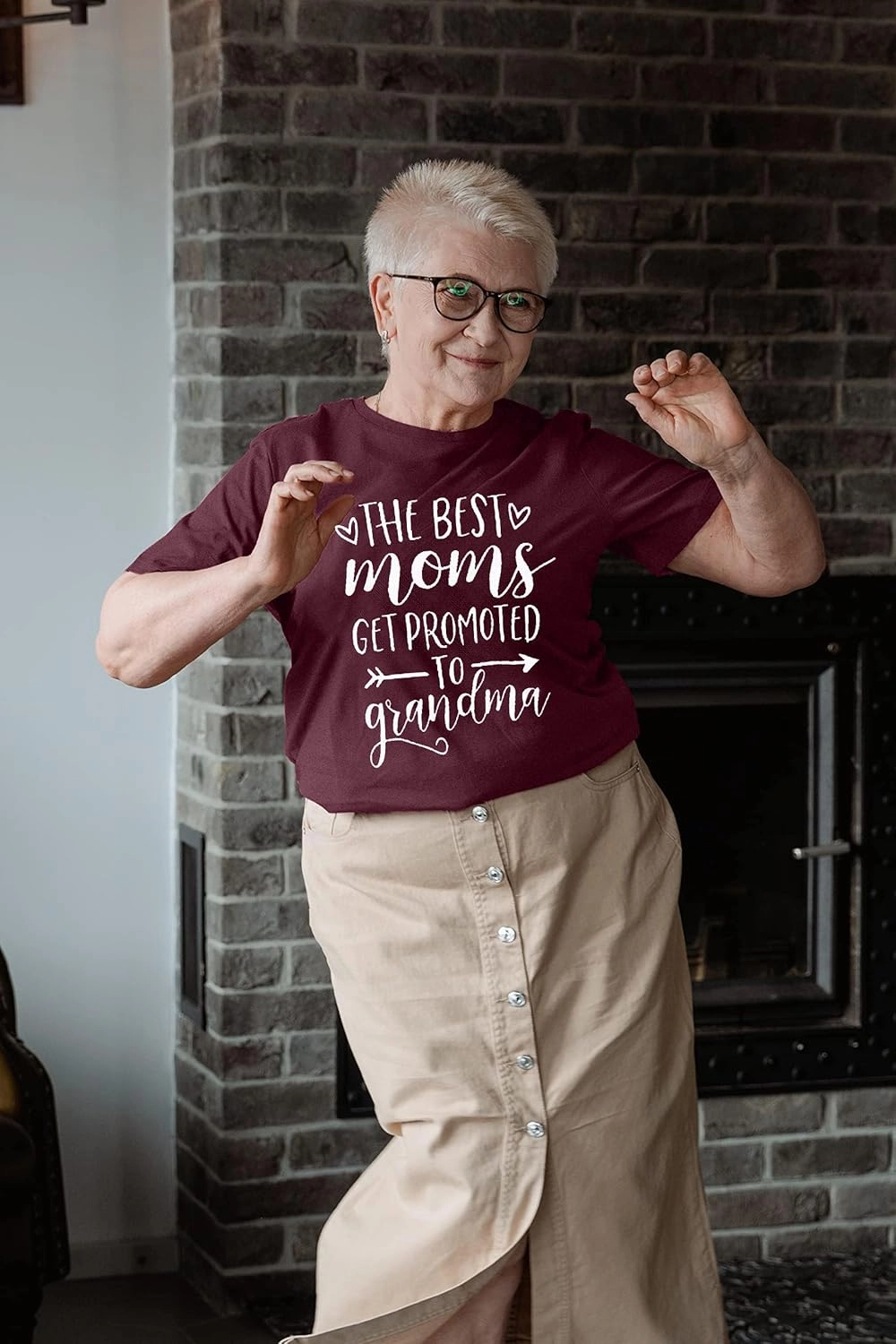 Women Best Moms Shirt Get Promoted to Grandma T Shirt Grandmother Gift Shirt Short Sleeve Casual Tee Top
