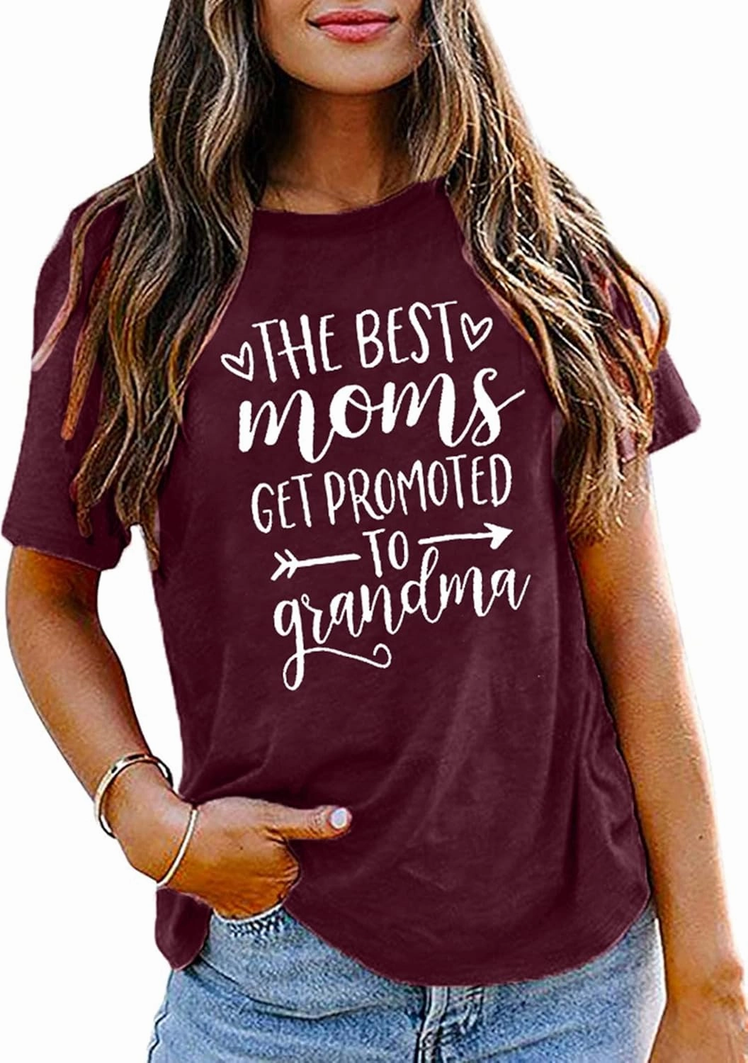 Women Best Moms Shirt Get Promoted to Grandma T Shirt Grandmother Gift Shirt Short Sleeve Casual Tee Top