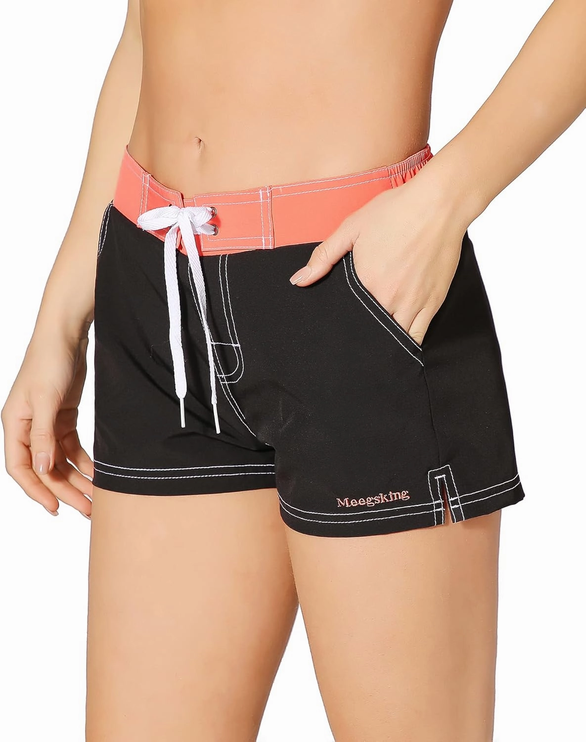 Women Quick Dry Swimwear Trunks Sports Board Shorts with Soft Briefs Inner Lining