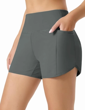 Women's 4" Swim Shorts High Waisted UPF50  Board Shorts Tummy Control Boy Shorts Swimsuit Bottoms