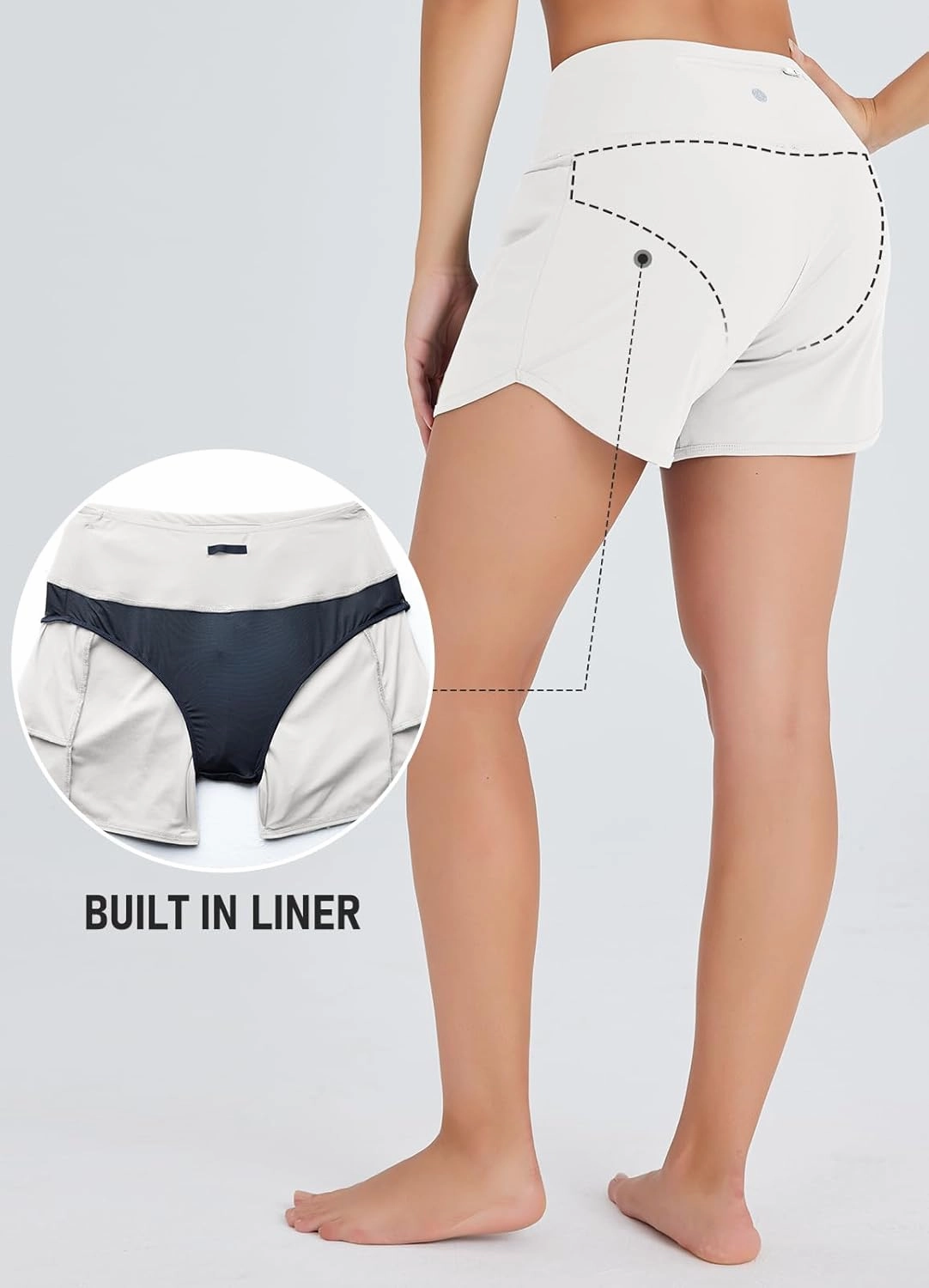 Women's 4" Swim Shorts High Waisted UPF50  Board Shorts Tummy Control Boy Shorts Swimsuit Bottoms