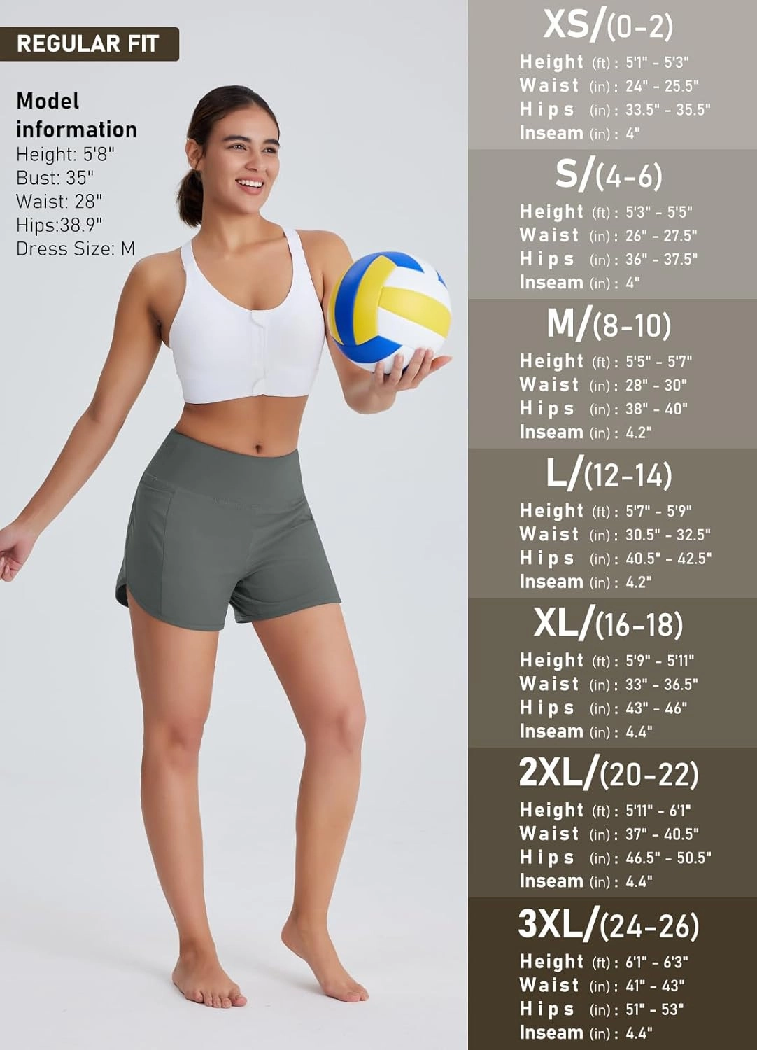 Women's 4" Swim Shorts High Waisted UPF50  Board Shorts Tummy Control Boy Shorts Swimsuit Bottoms