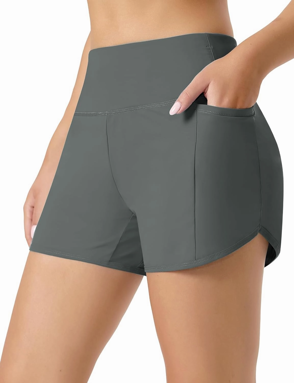 Women's 4" Swim Shorts High Waisted UPF50  Board Shorts Tummy Control Boy Shorts Swimsuit Bottoms