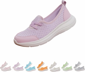 Women's Soft Sole Mesh Comfort Orthopedic Shoes, Slip-On Flat Walking Shoes, Arch Support Walking Shoes, Lightweight Casual Shoe