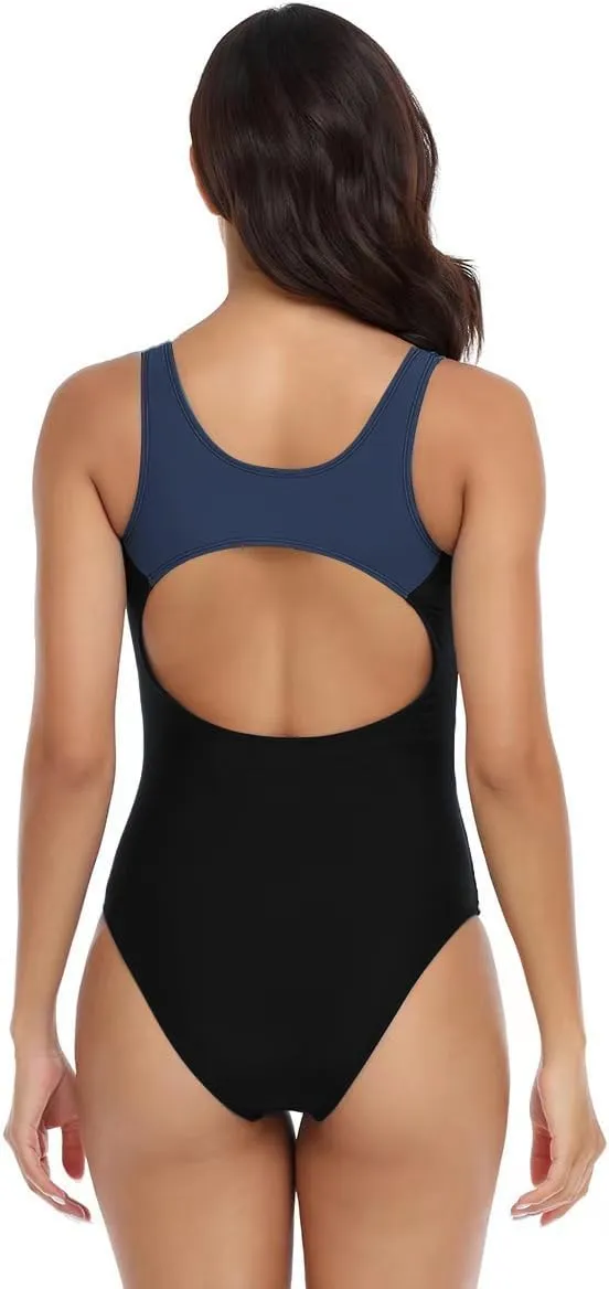 Women’s Athletic One Piece Swimsuit Racerback Competitive Modest Bathing Suit