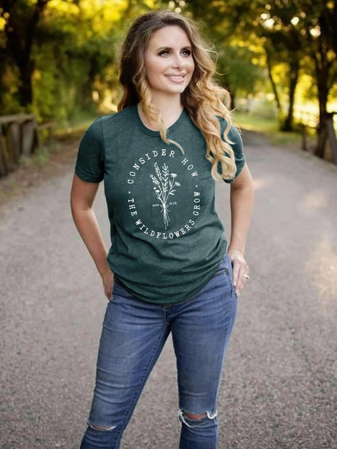 Womens Graphic Tees Boho Wildflower Shirt Casual Thanksgiving Shirts Vintage Country Music Tshirt Western Cowboy Tops