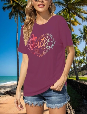 Womens Graphic Tees Funny Sayings Letter Print Casual Top Workout Basic Tunic Shirt