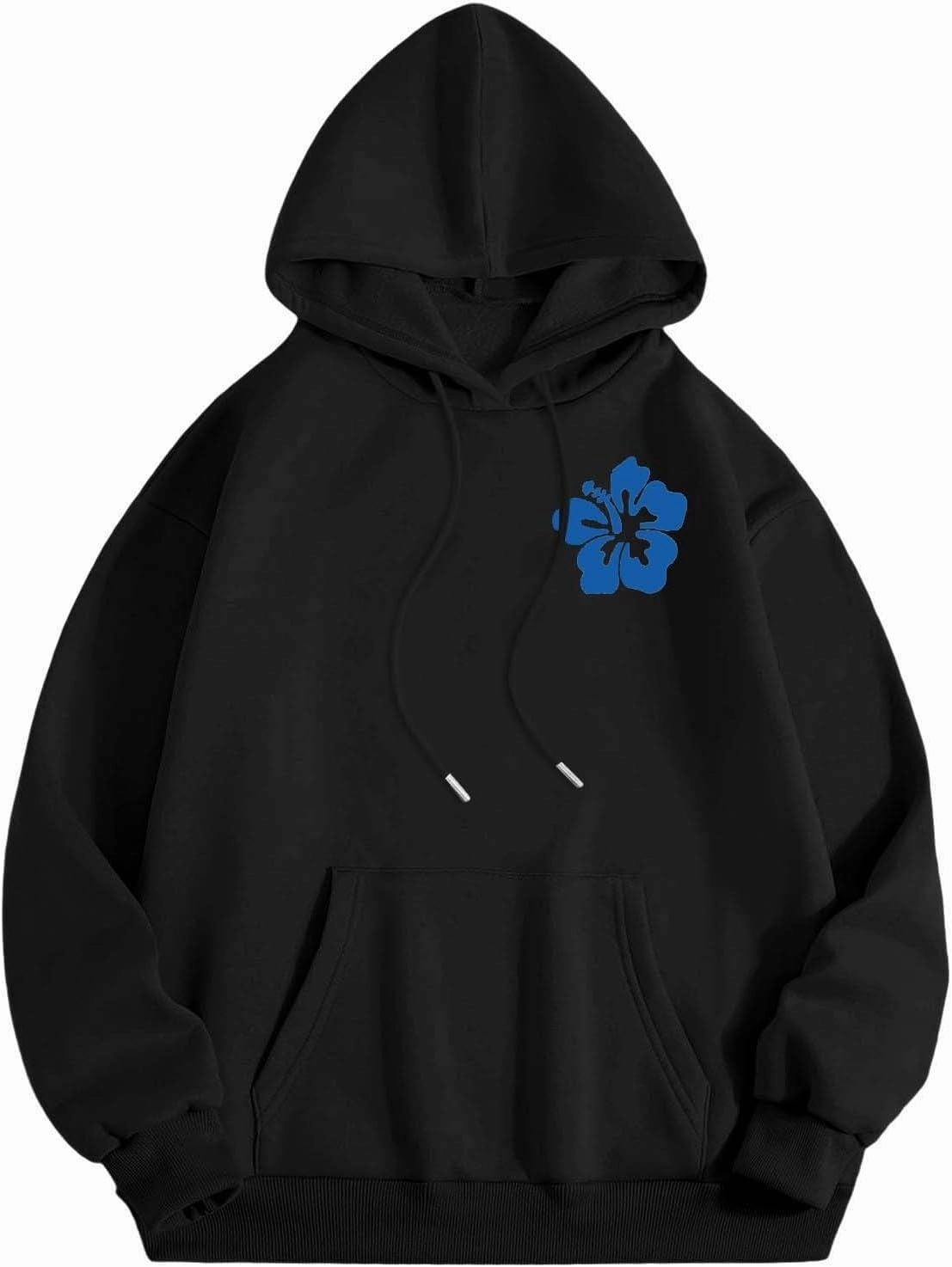 Womens Letter Floral Print Hoodie 2024 Oversized Baggy Trendy Thermal Sweatshirts Cozy Hip Hop Y2K Casual Streetwear