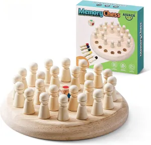 Wooden Memory Chess Matching Game: A Family Board Game Suitable for Children and Adults, Puzzle Toys Suitable for Ages 3, 4, 5, and 6, Birthday Gifts for Boys and Girls