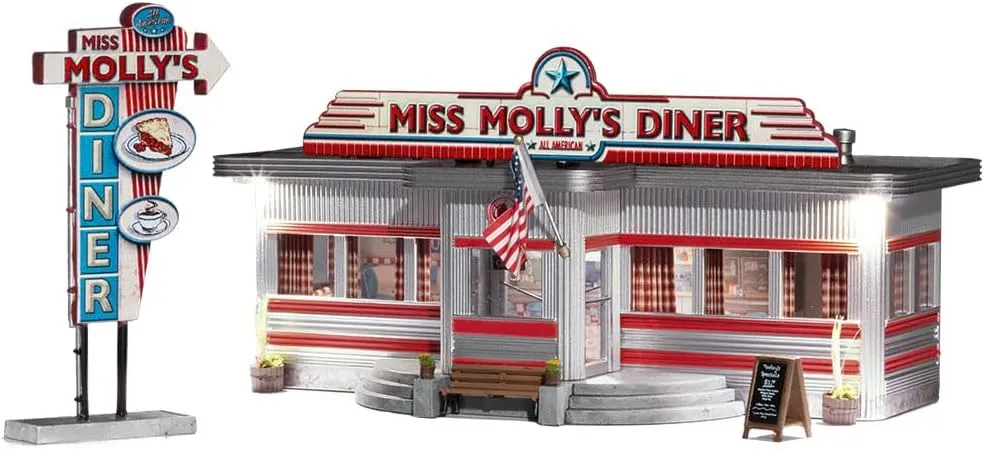 Woodland SCENICS N Scale Miss MOLLYS Diner Assembled Building BR4956 WDS4956