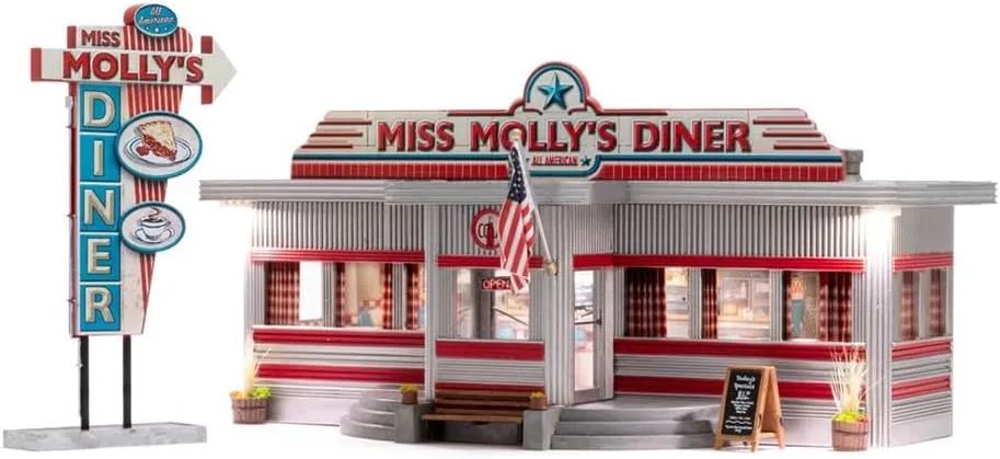 Woodland Scenics® "Miss Molly's Diner Built-&-Ready® Structure, N Scale
